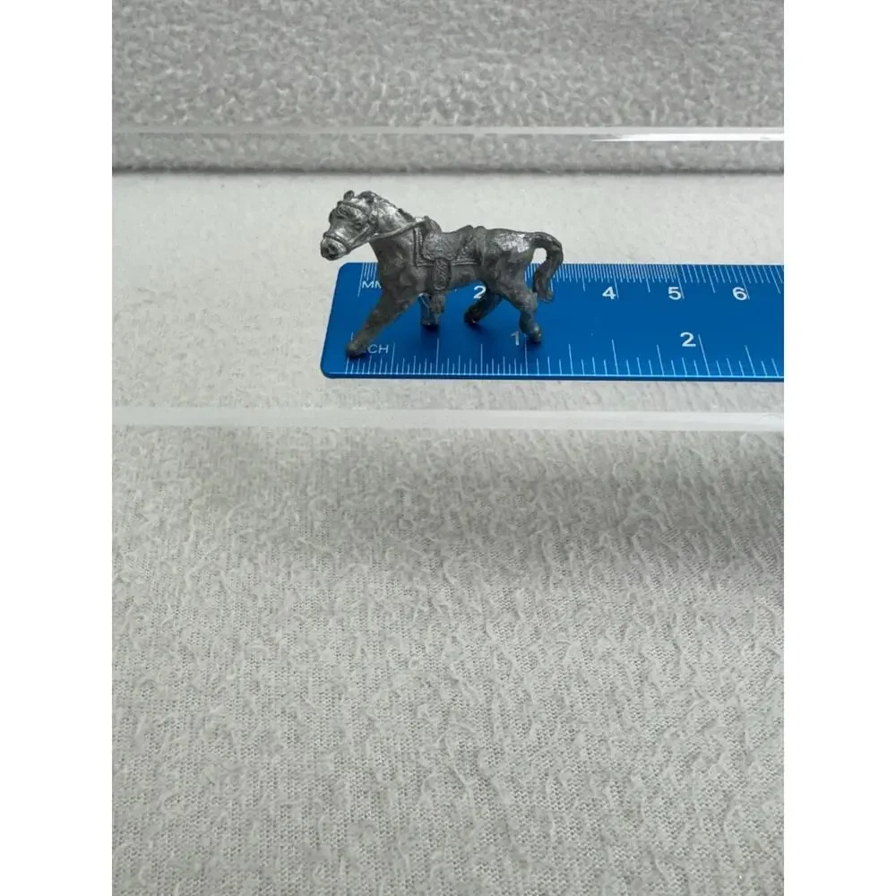 Vintage Pewter Horse Figurine Lot of 2 Western Ranch Mini Collectibles